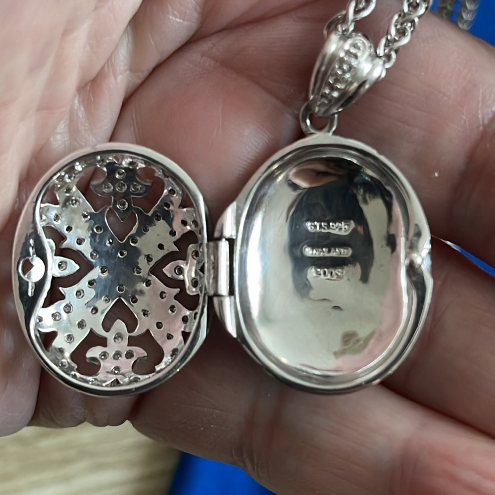 Solid 925 Solid Silver Diamond Accents White Gold… - image 7